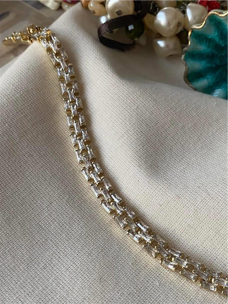 VIP 14K Örme Taşlar Bileklik