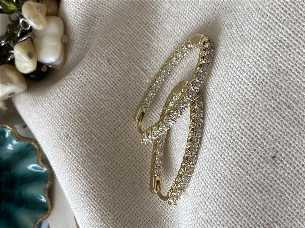 VIP 14K Oval Suyolu Küpe
