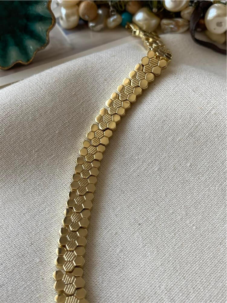 VIP 14K Petek Desen Bileklik