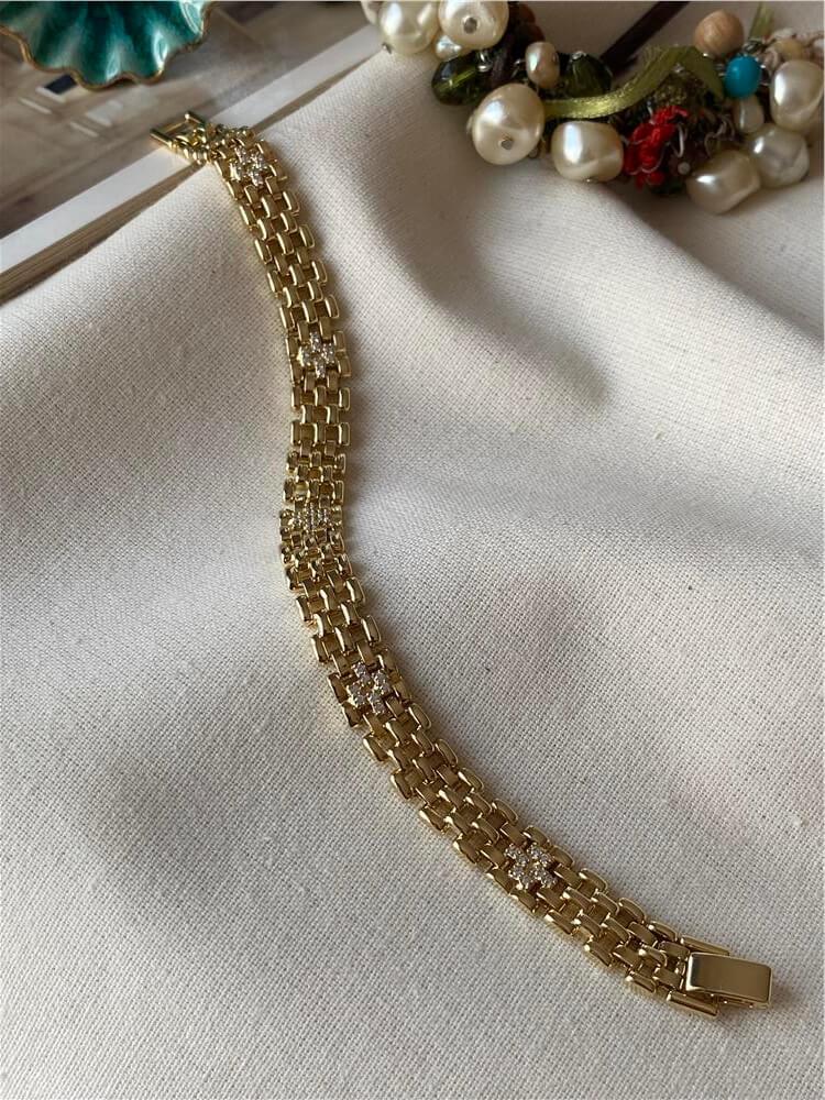 VIP 14K Plus Taşlı Örme Bileklik