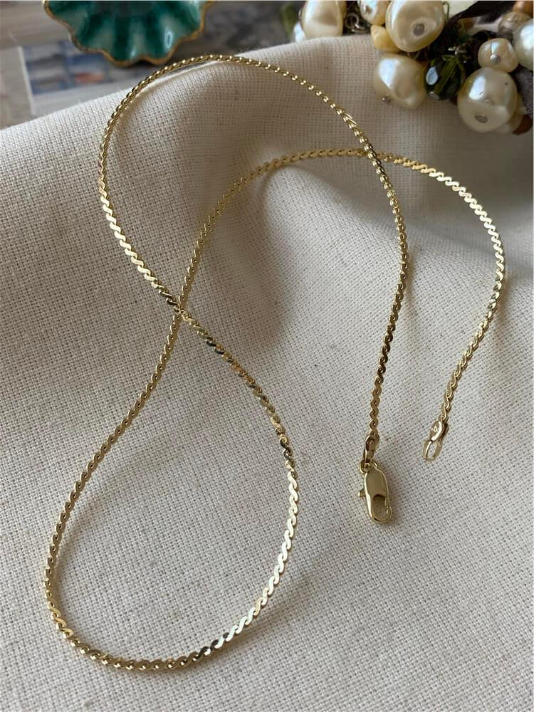 VIP 14K S Tasarım Zincir Kolye