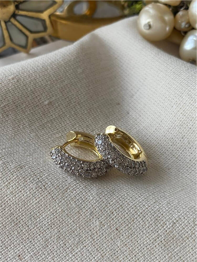 VIP 14K Silver Taşlı Halka Küpe