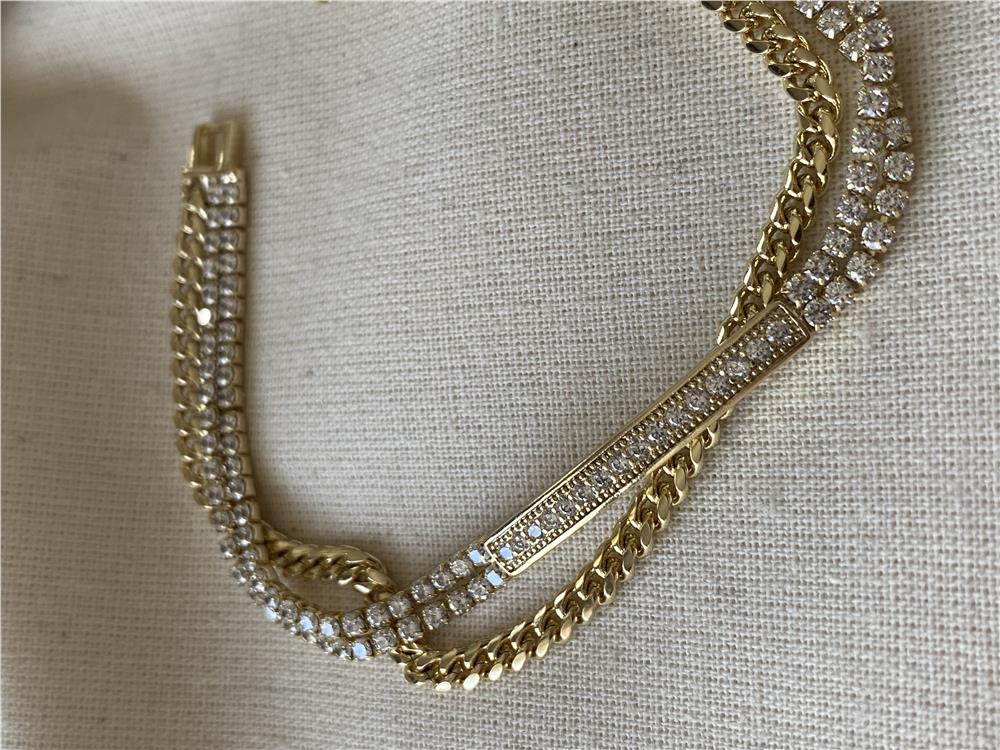 VIP 14K Suyolu Detaylı Zincir Bileklik