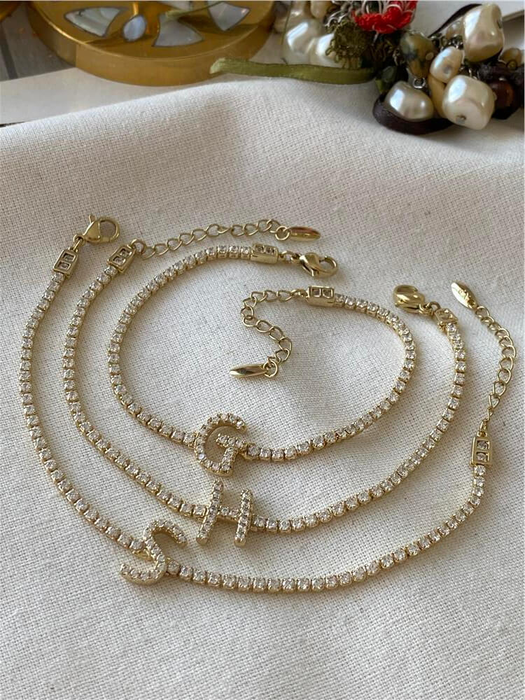 VIP 14K Suyolu Harf Bileklik