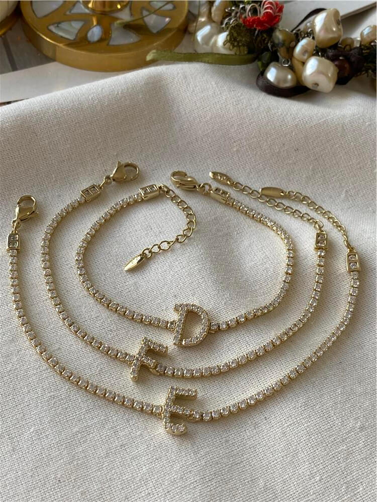 VIP 14K Suyolu Harf Bileklik