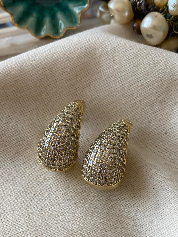 VIP 14K Taş Bezeme Bubble Küpe