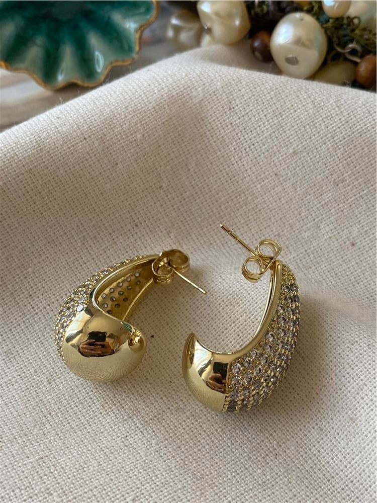 VIP 14K Taş Bezeme Bubble Küpe