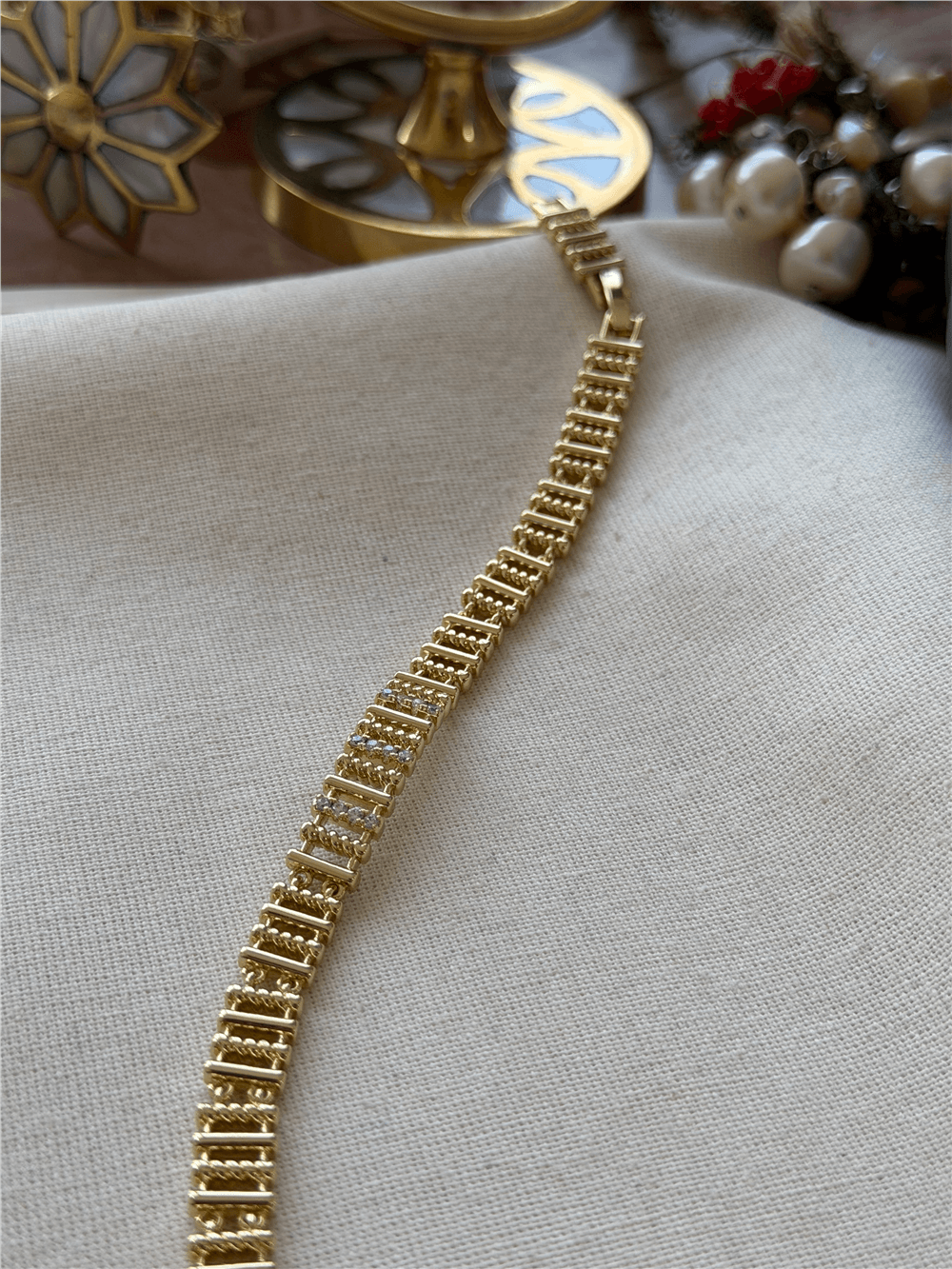 VIP 14K Taş Detaylı Stick Model Bileklik