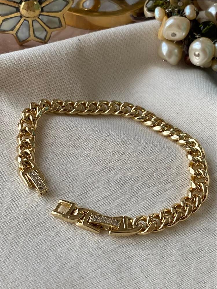 VIP 14K Taş Detaylı Zincir Bileklik