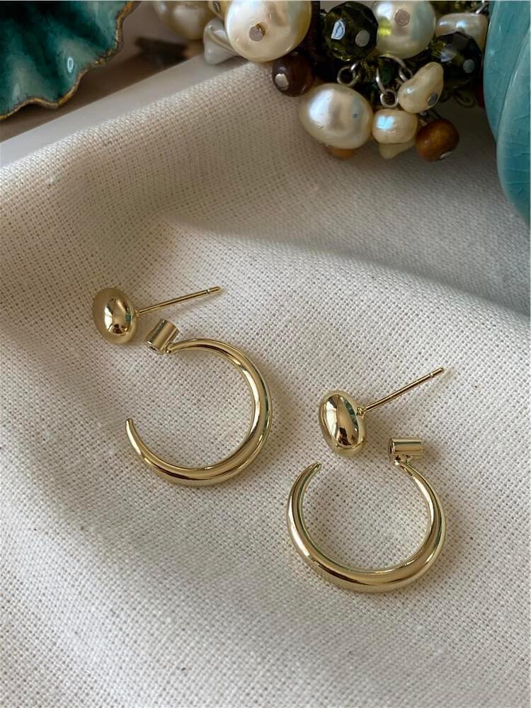 VIP 14K Tasarım Hilal Küpe