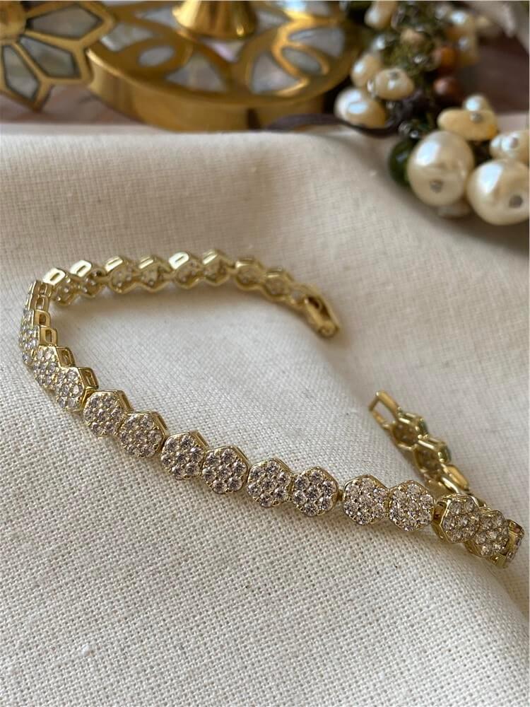 VIP 14K Taşlı Altıgen Bileklik