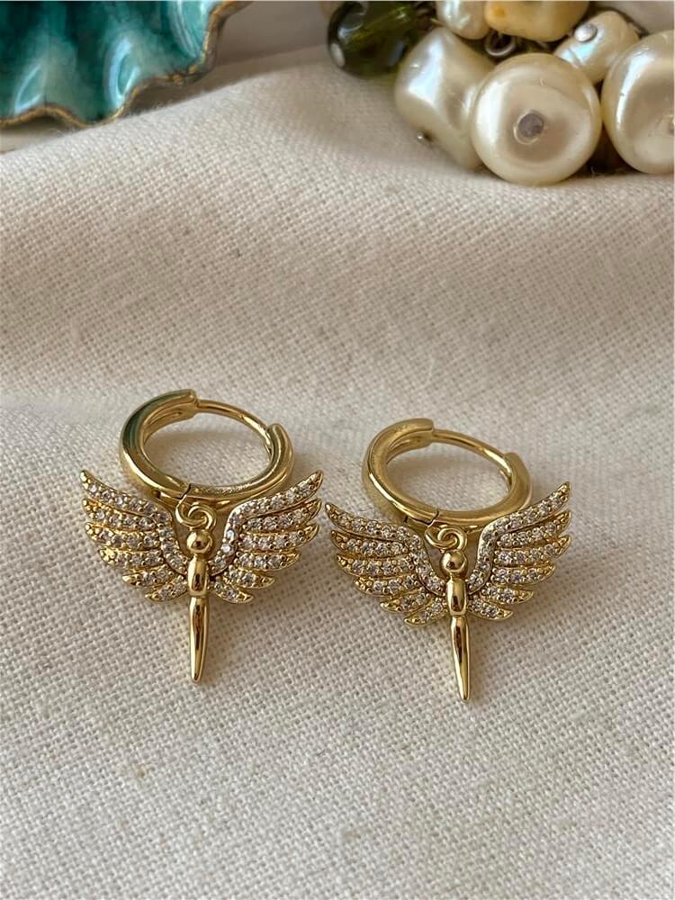 VIP 14K Taşlı Angel Küpe