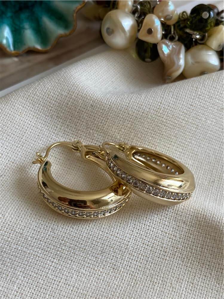 VIP 14K Taşlı Bag Küpe