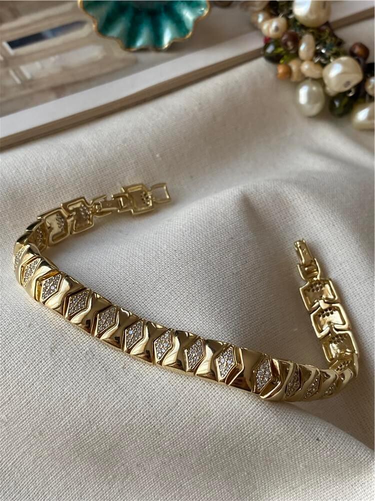 VIP 14K Taşlı Baklava Desen Bileklik