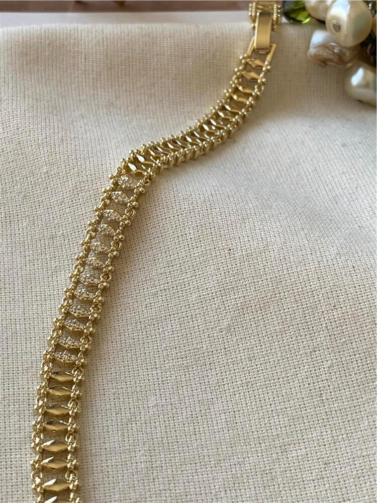 VIP 14K Taşlı Baklava Desenli Bileklik