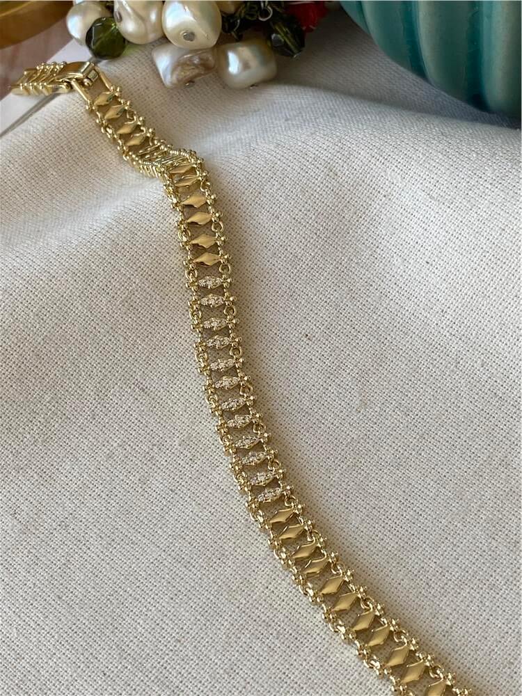 VIP 14K Taşlı Baklava Desenli Bileklik