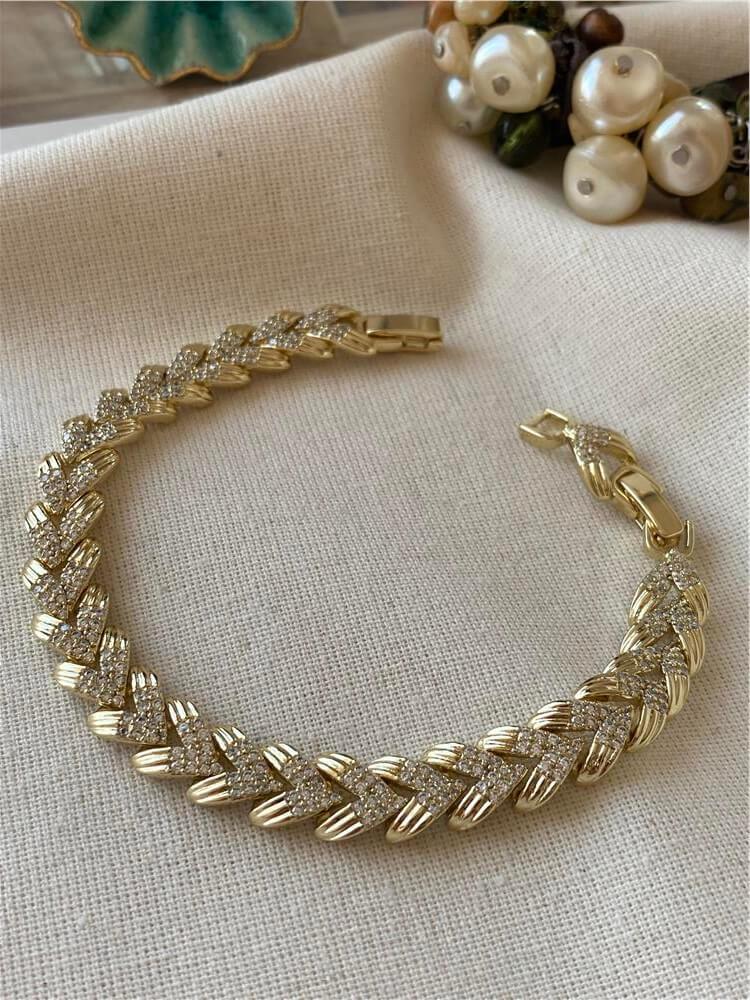 VIP 14K Taşlı Balıksırtı Bileklik