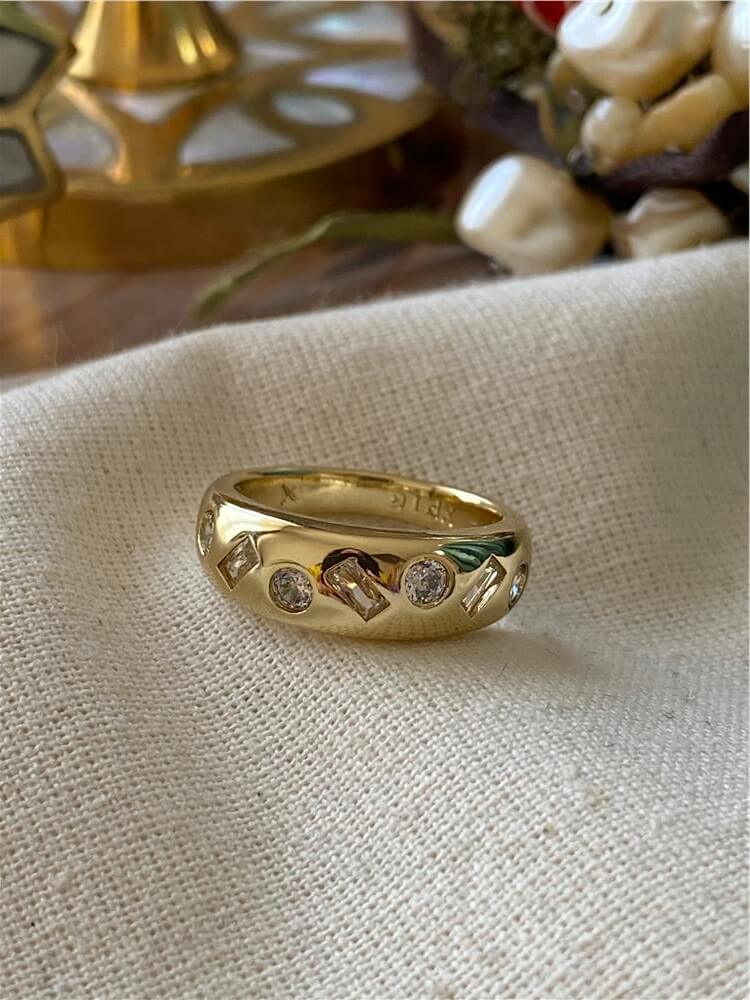 VIP 14K Taşlı Bombe Model Yüzük