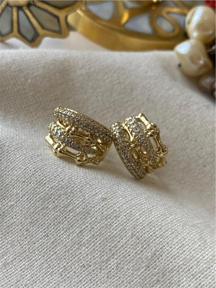 VIP 14K Taşlı Bone Tasarım Küpe