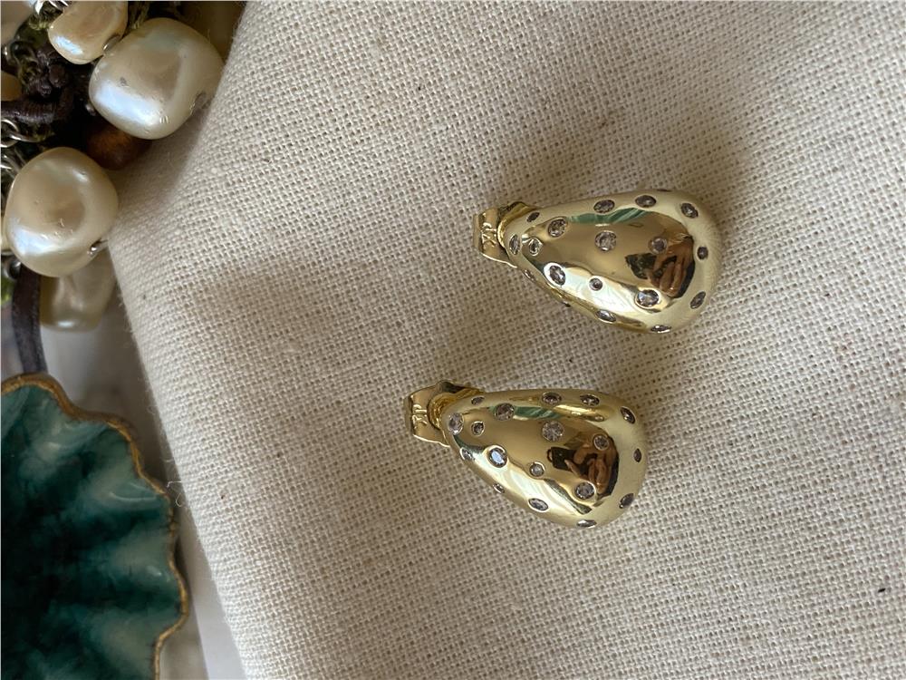 VIP 14K Taşlı Bubble Küpe