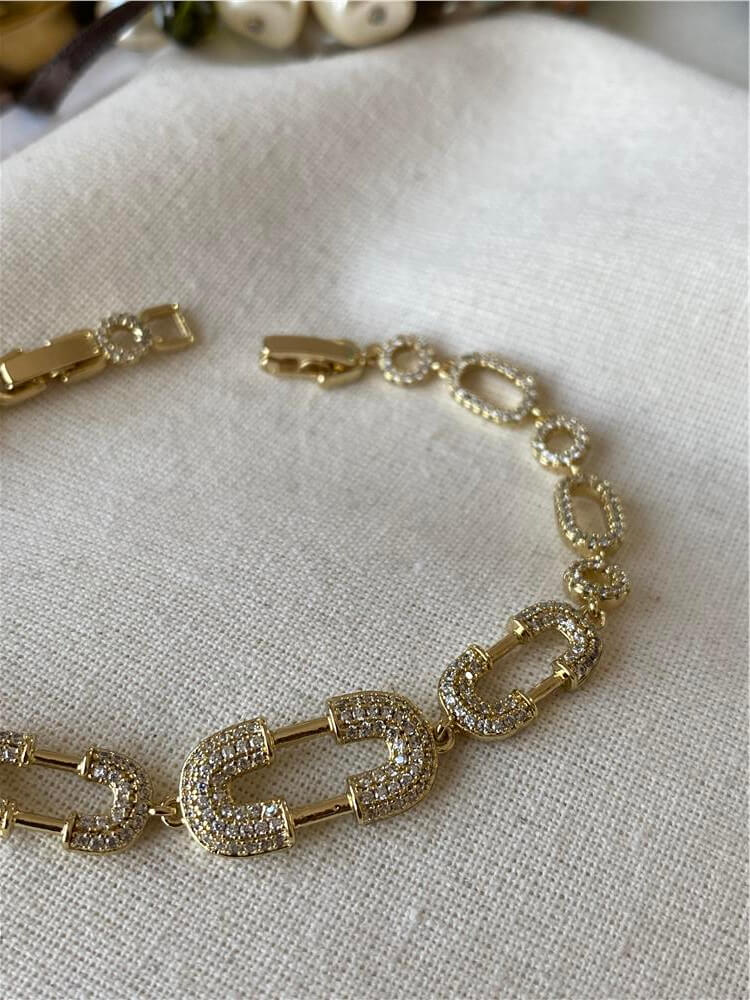 VIP 14K Taşlı Çengel Model Bileklik