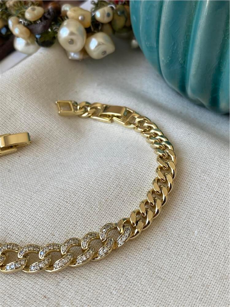 VIP 14K Taşlı Chain Bileklik