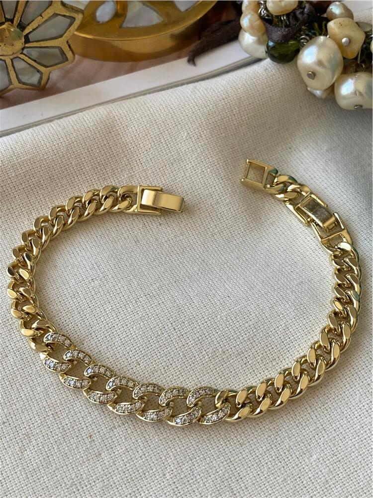 VIP 14K Taşlı Chain Bileklik