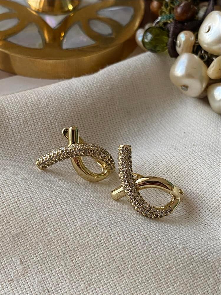 VIP 14K Taşlı Düğüm Küpe