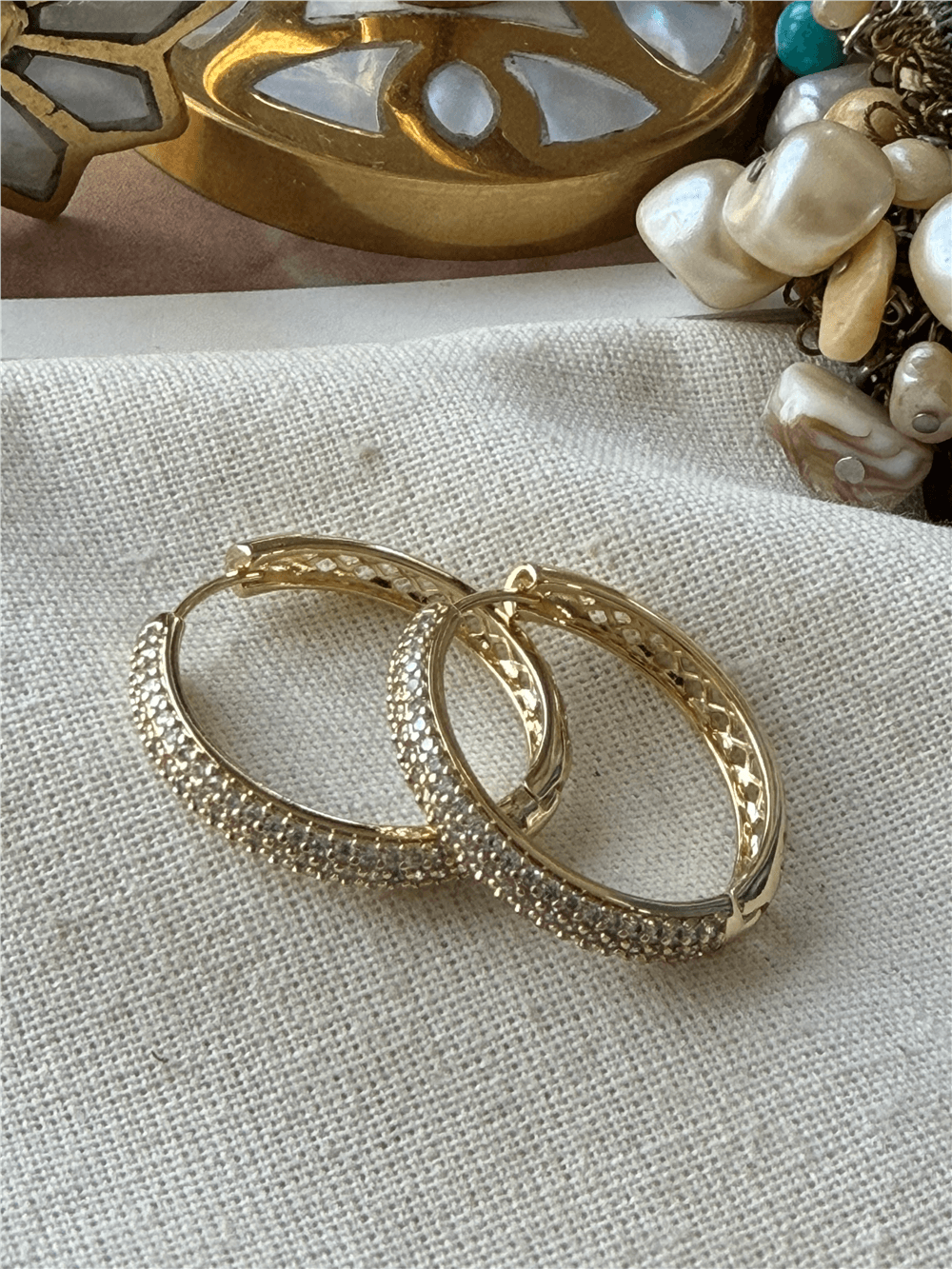 VIP 14K Taşlı Halka Küpe