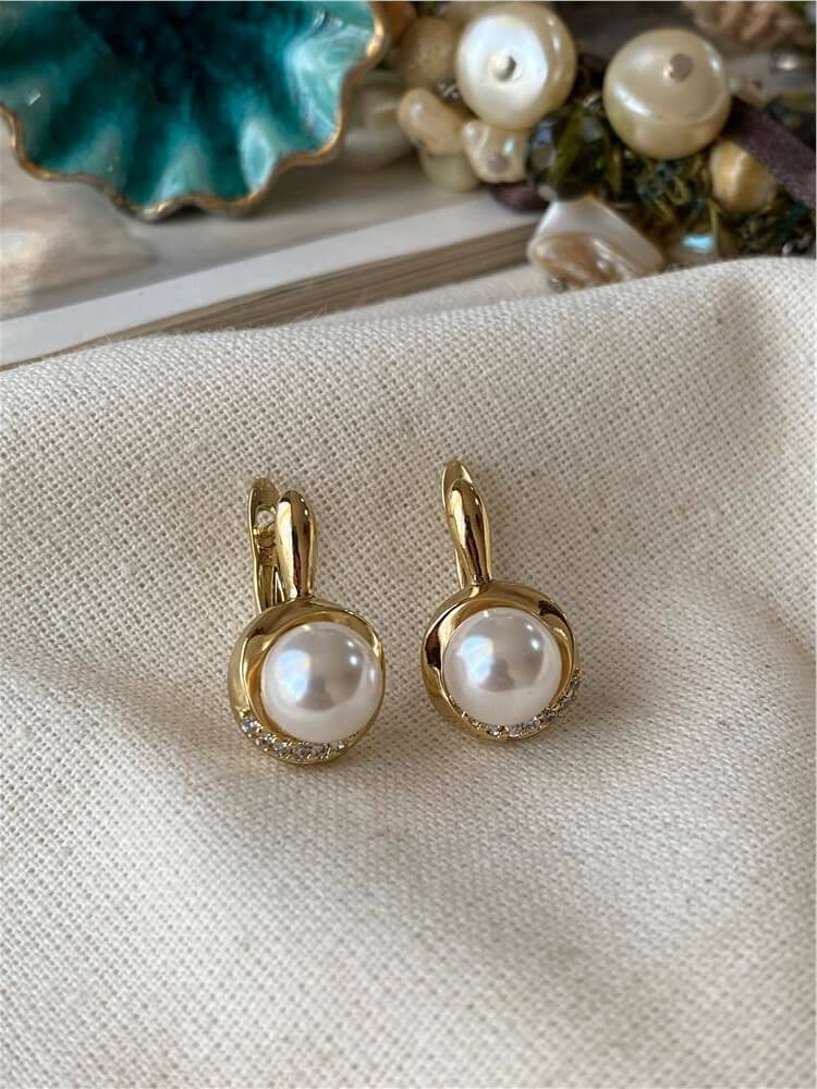 VIP 14K Taşlı İnci Küpe
