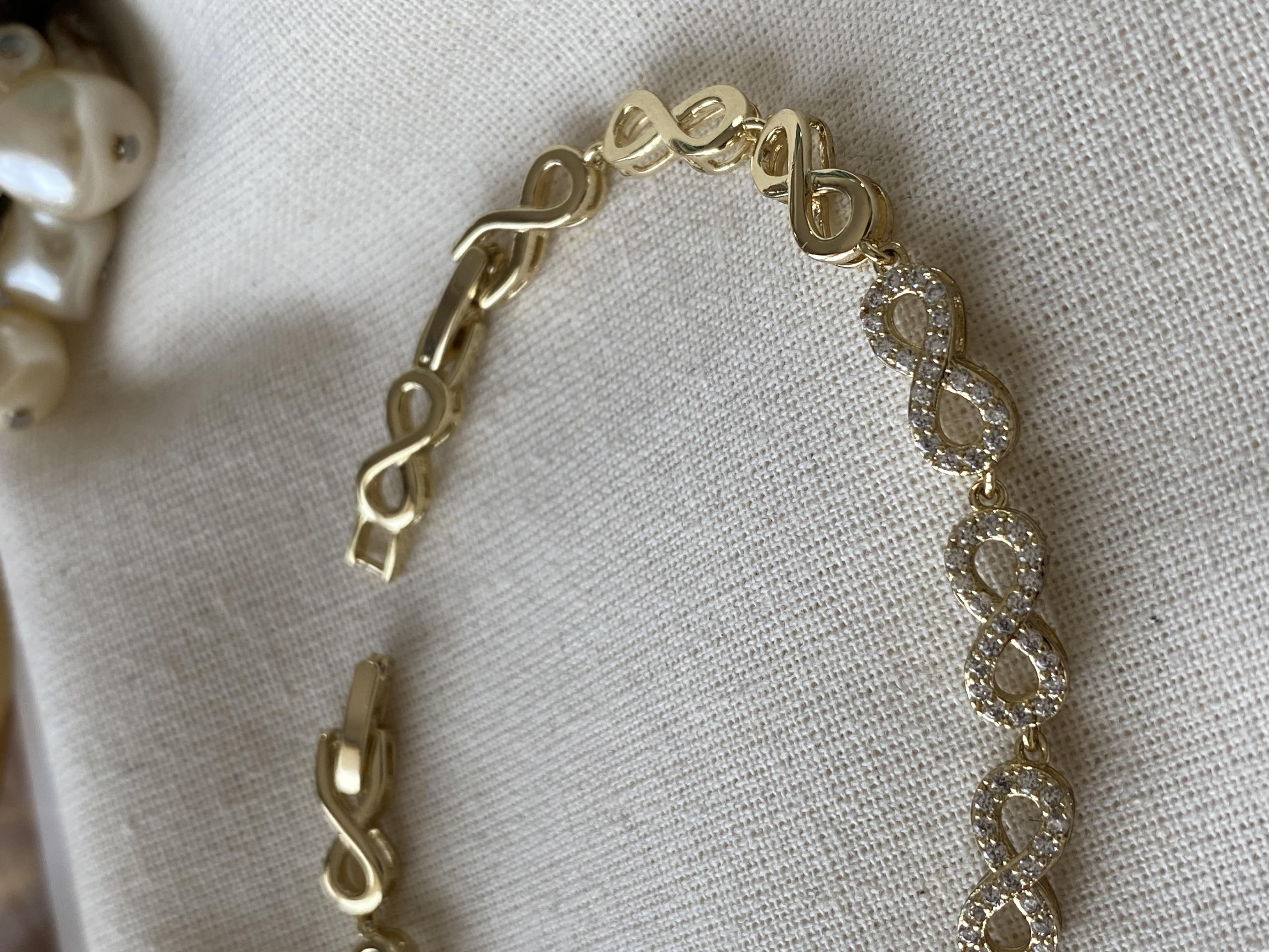 VIP 14K Taşlı Infinity Bileklik