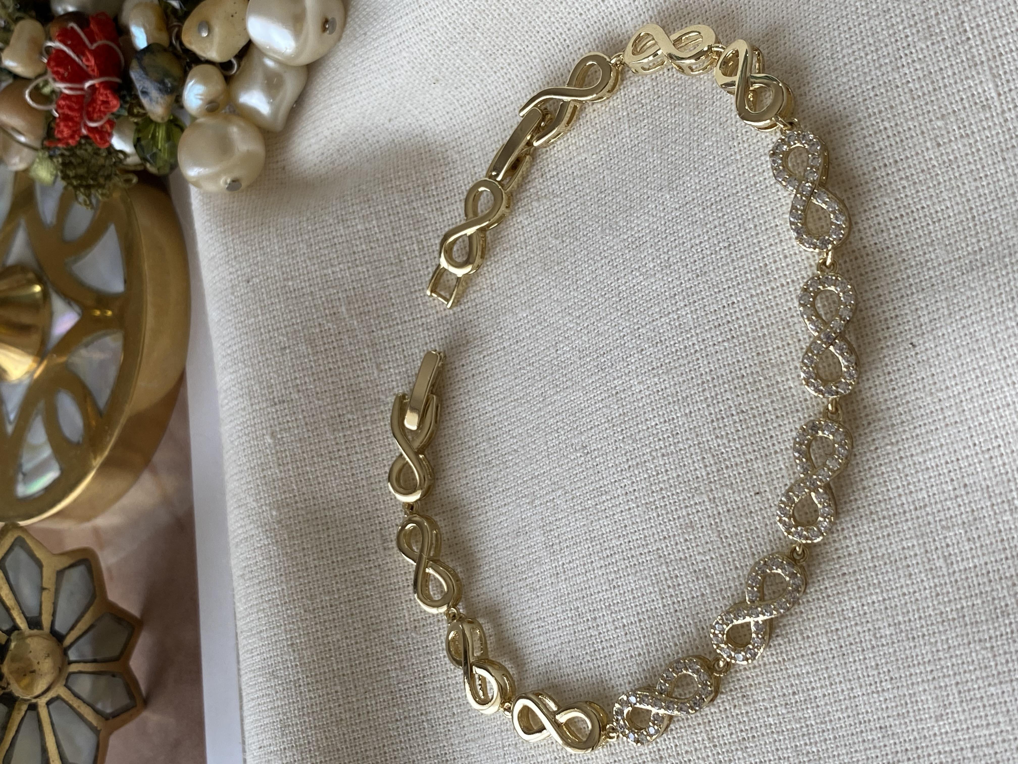 VIP 14K Taşlı Infinity Bileklik