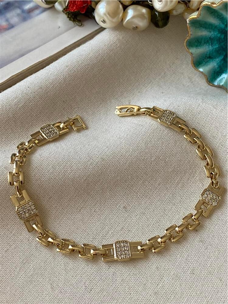 VIP 14K Taşlı Kare Dizayn Bileklik