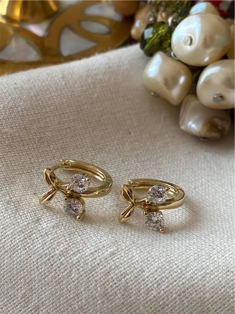 VIP 14K Taşlı Kiraz Küpe