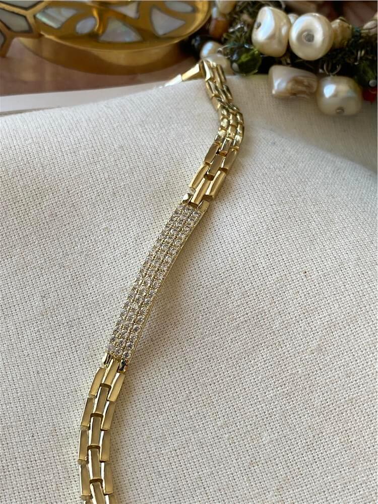 VIP 14K Taşlı Künye Model Bileklik