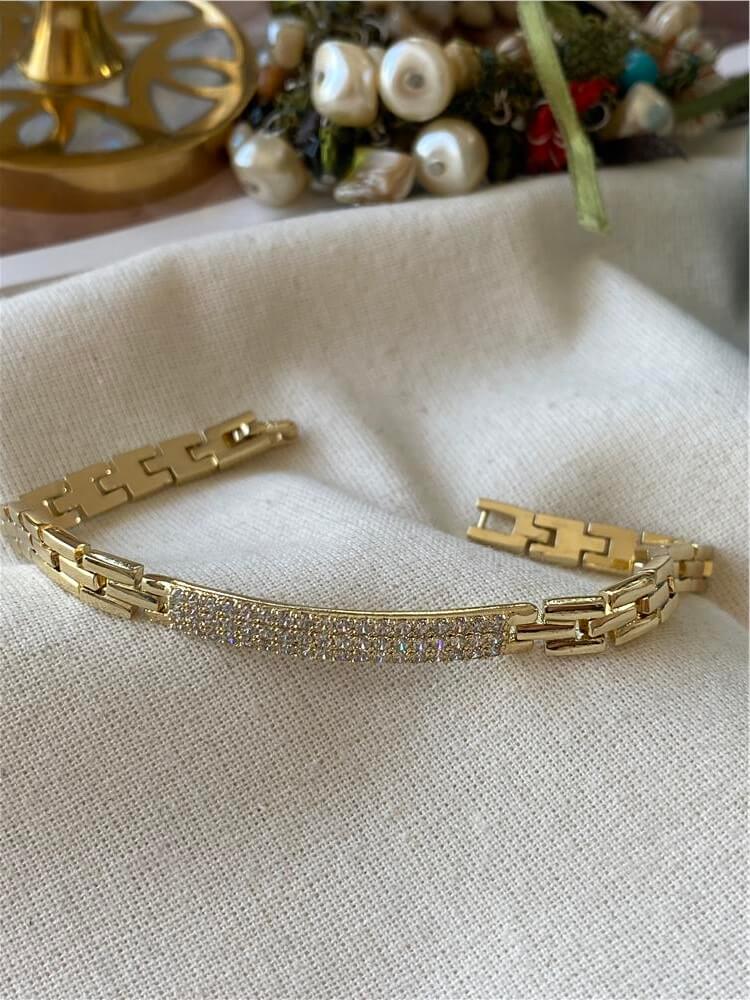 VIP 14K Taşlı Künye Model Bileklik