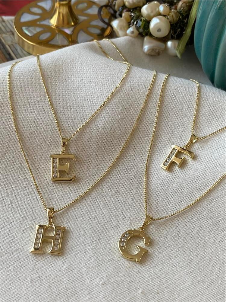 VIP 14K Taşlı Kuyumcu Model Harf Kolye