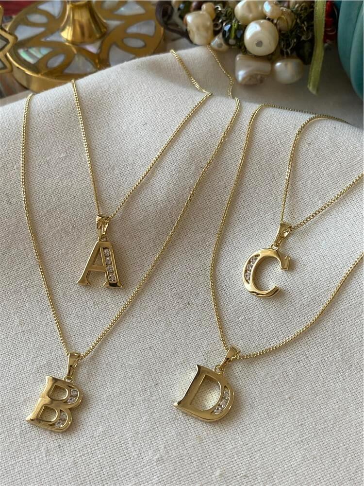 VIP 14K Taşlı Kuyumcu Model Harf Kolye