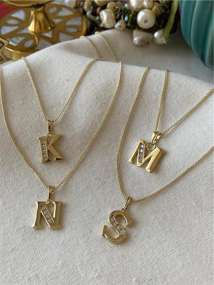 VIP 14K Taşlı Kuyumcu Model Harf Kolye
