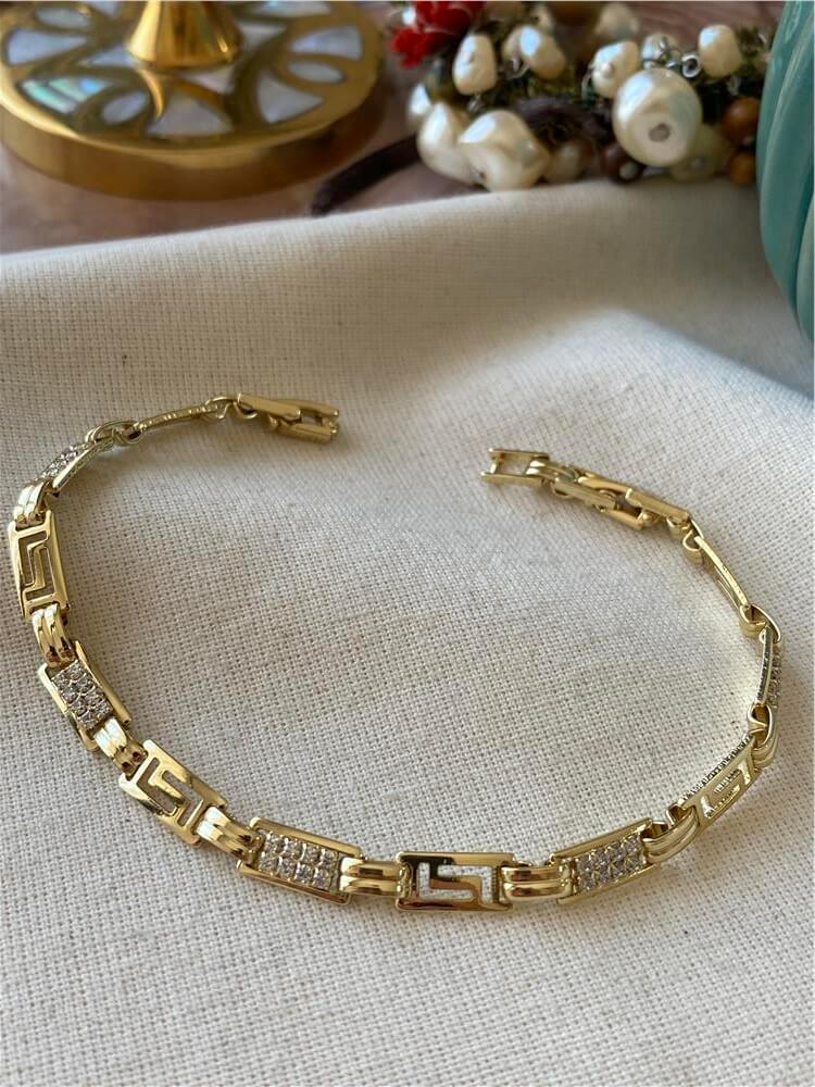 VIP 14K Taşlı Labirent Bileklik