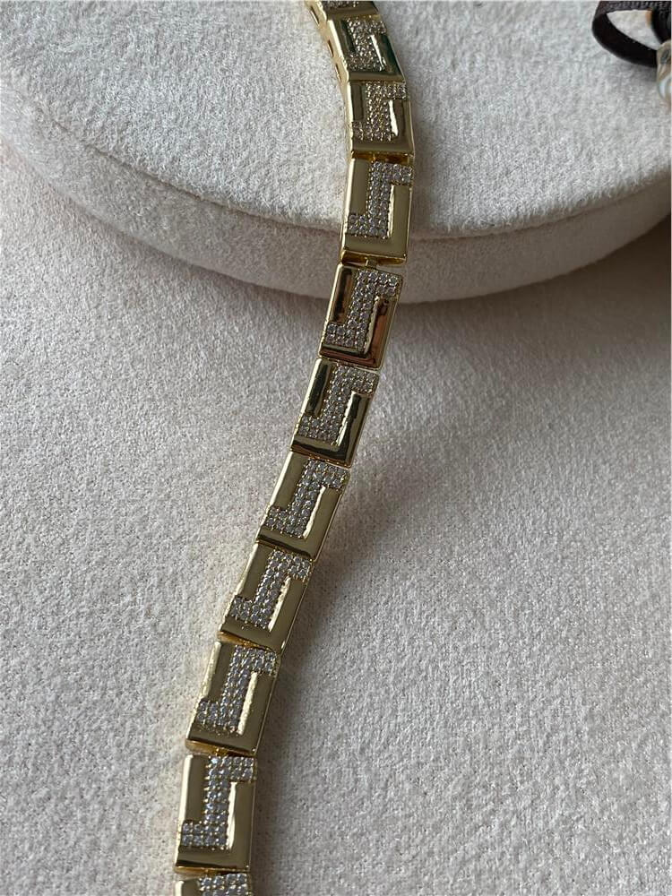 VIP 14K Taşlı Labirent Model Bileklik