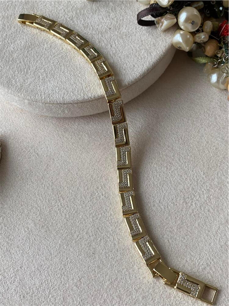 VIP 14K Taşlı Labirent Model Bileklik