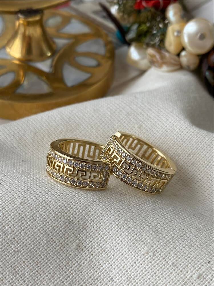 VIP 14K Taşlı Maze Küpe