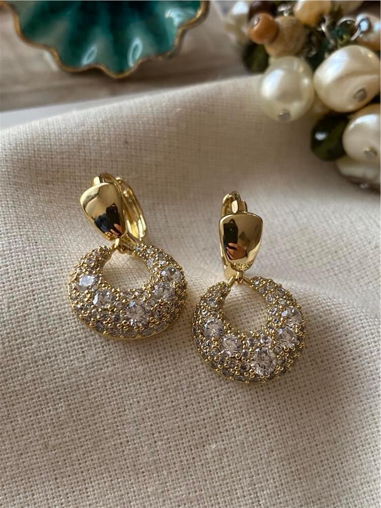 VIP 14K Taşlı Mini Halka Küpe