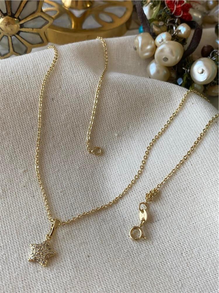 VIP 14K Taşlı Mini Yıldız Kolye