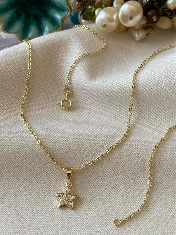VIP 14K Taşlı Mini Yıldız Kolye