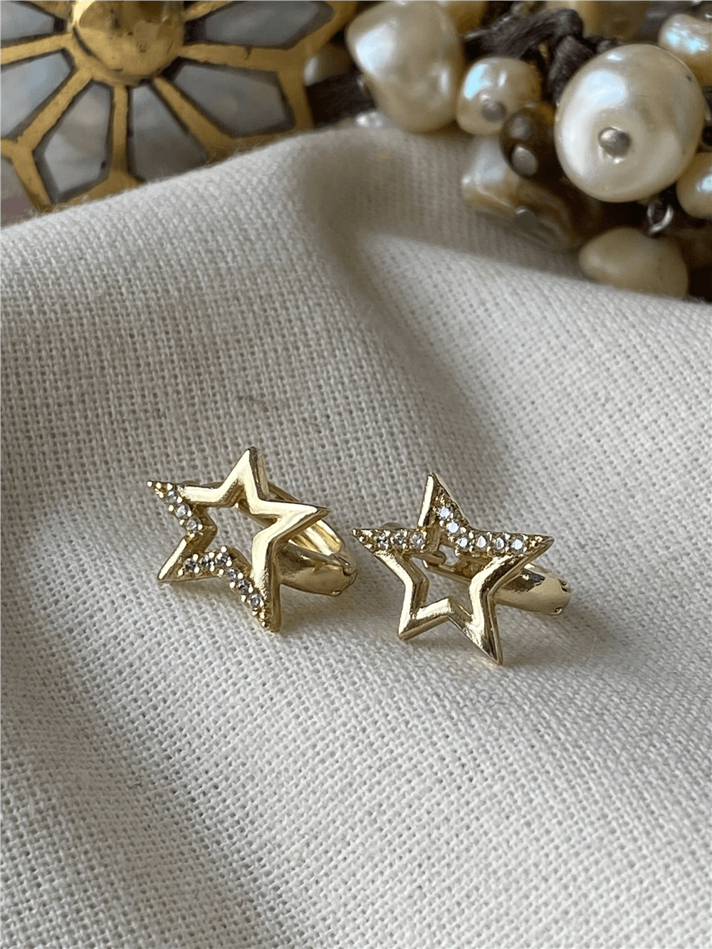 VIP 14K Taşlı Mini Yıldız Küpe