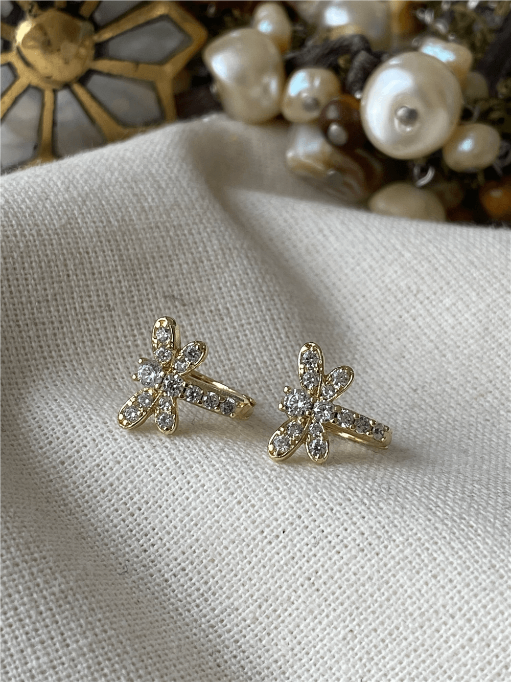 VIP 14K Taşlı Mini Yusufçuk Küpe