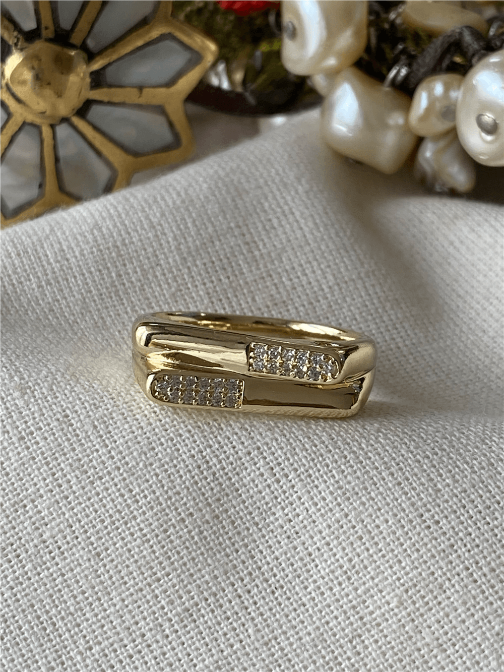 VIP 14K Taşlı Modern Yüzük