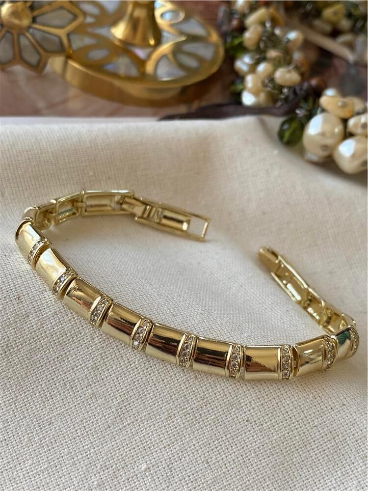 VIP 14K Taşlı Plaka Bileklik